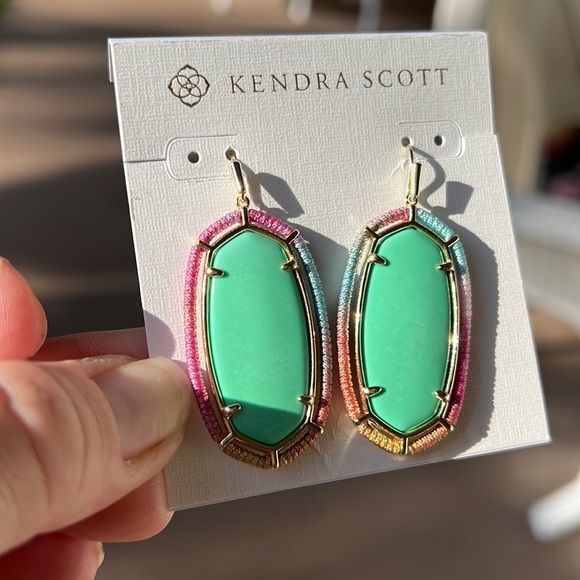 These are Kendra Scott Vintage turquoise Danielle earrings & Threaded Elle Mint - Picture 2 of 3